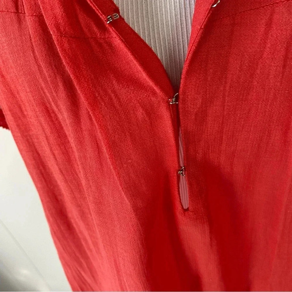 IRO Maeva Voile Peasant Tie Wide Cap Sleeves Coral Blouse 4 US/36 Boho - Picture 13 of 16